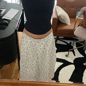 Floral White Skirt